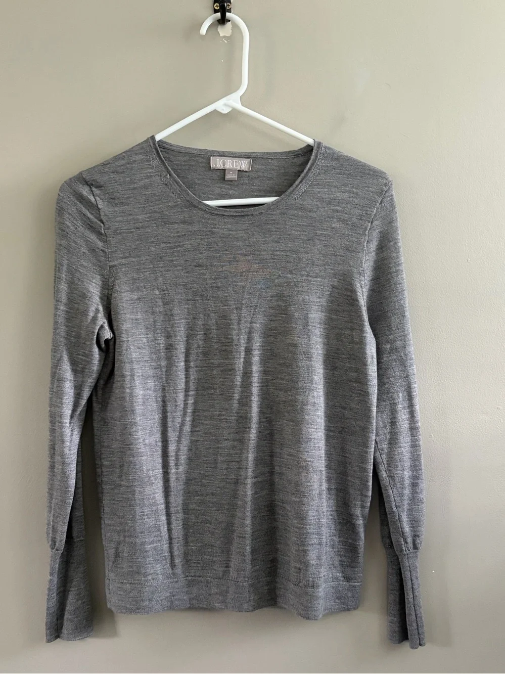 J. Crew 100% Merino Wool Grey Sweater Woman's Medium